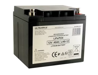 Ultramax LiFePO4 akku 12V 40Ah. IP65.