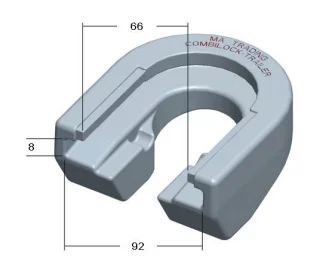 CombiLock Perävaunun lukko sininen - 12mm pultti