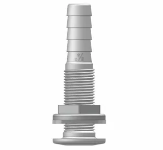 Läpivienti Letkuliitin 16mm 1/2” Valk.