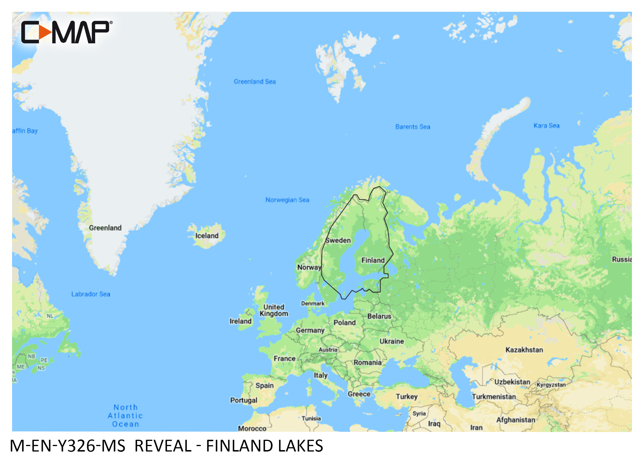 C-Map Reveal Karttakortti, Suomen sisävedet ja merialue